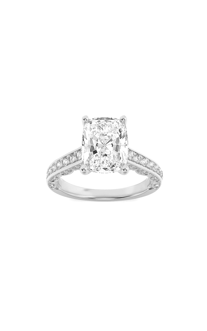 2.5Cttw Elongated Cushion Shaped Lab Grown Diamond (G/VS) Accented Engagement Ring in 14K Gold