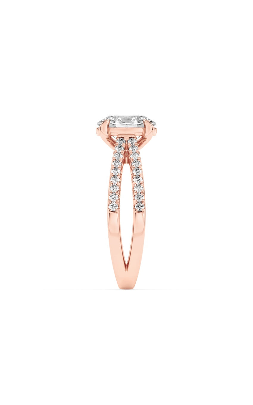 2Cttw Oval Shaped Lab Grown Diamond (F/VS) Cross Shank Accented Engagement Ring in 14K Gold