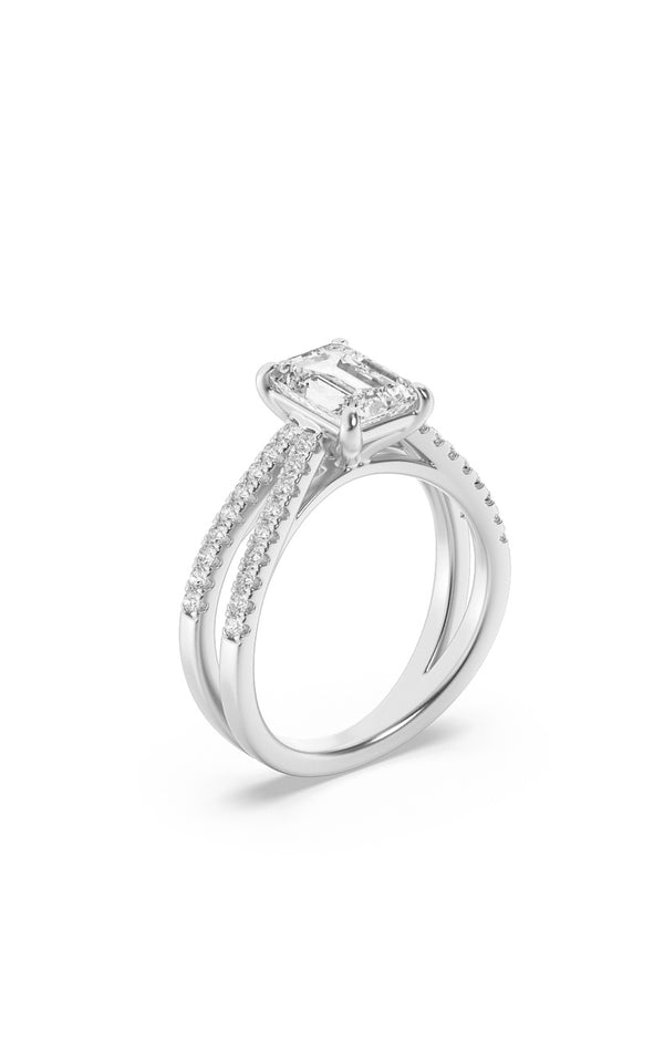 2Cttw Radiant Shaped Lab Grown Diamond (F/VS) Engagement Ring in 14K Gold