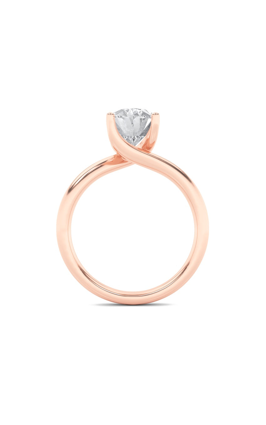 2Cttw Oval Shaped Lab Grown Diamond (F/VS) BypassShank Engagement Ring in 14K Gold