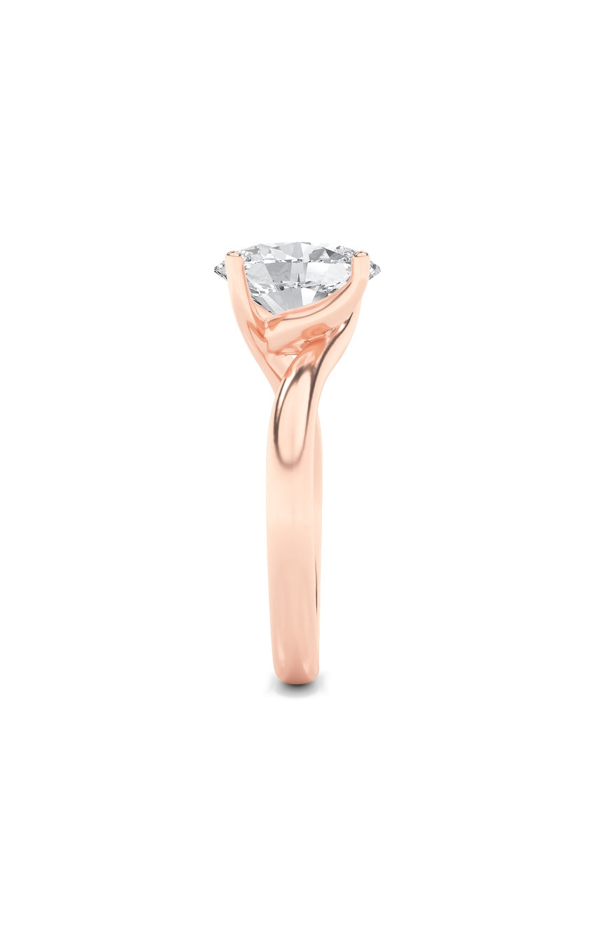 2Cttw Oval Shaped Lab Grown Diamond (F/VS) BypassShank Engagement Ring in 14K Gold