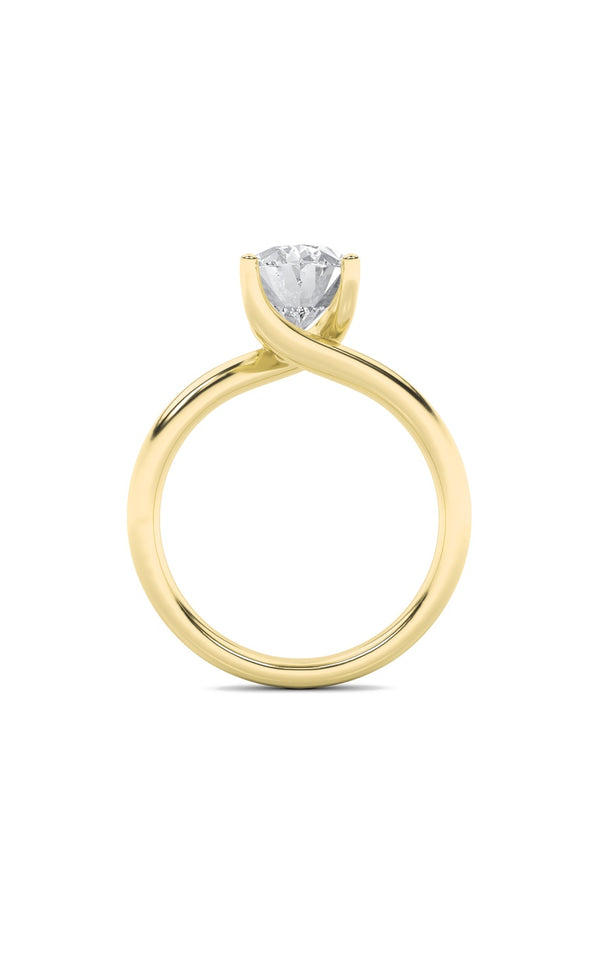 3Cttw Oval Shaped Lab Grown Diamond (F/VS) BypassShank Engagement Ring in 14K Gold