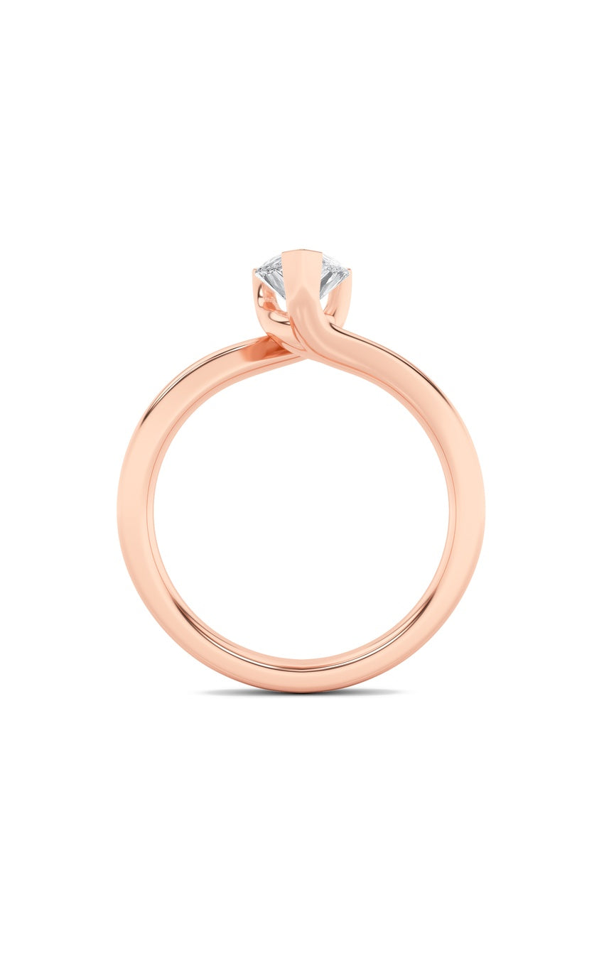 2Cttw Pear Shaped Lab Grown Diamond (F/VS) Bypass Shank Engagement Ring in 14K Gold