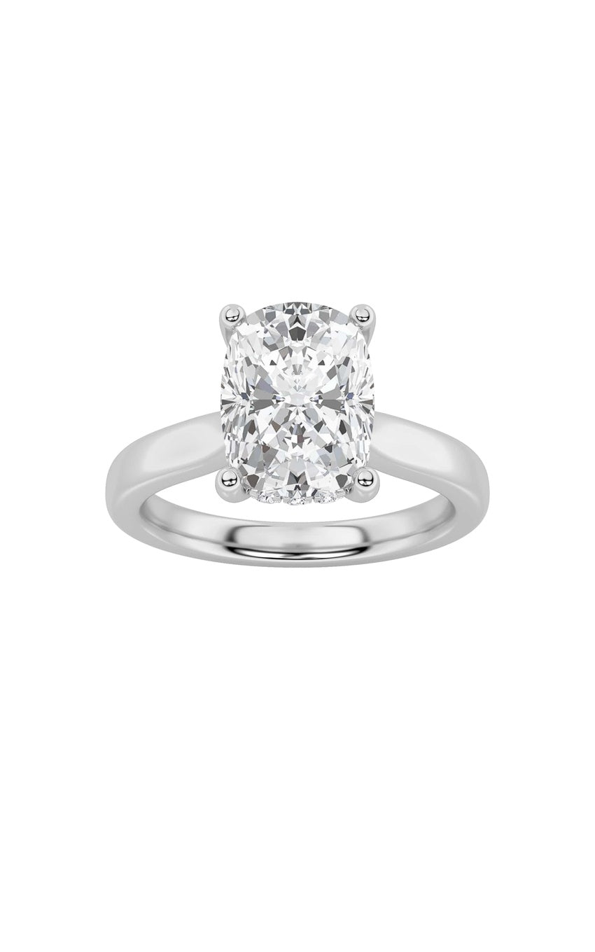 2Cttw Elongated Cushion Shaped Lab Grown Diamond (F/VS) Classic Cathedral Shank Engagement Ring in 14K Gold