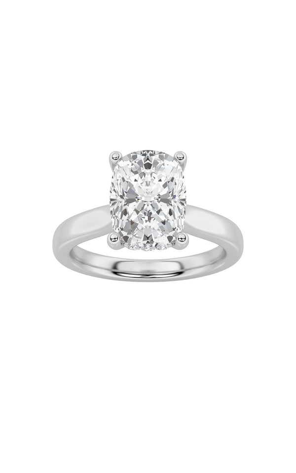 2Cttw Elongated Cushion Shaped Lab Grown Diamond (F/VS) Classic Cathedral Shank Engagement Ring in 14K Gold