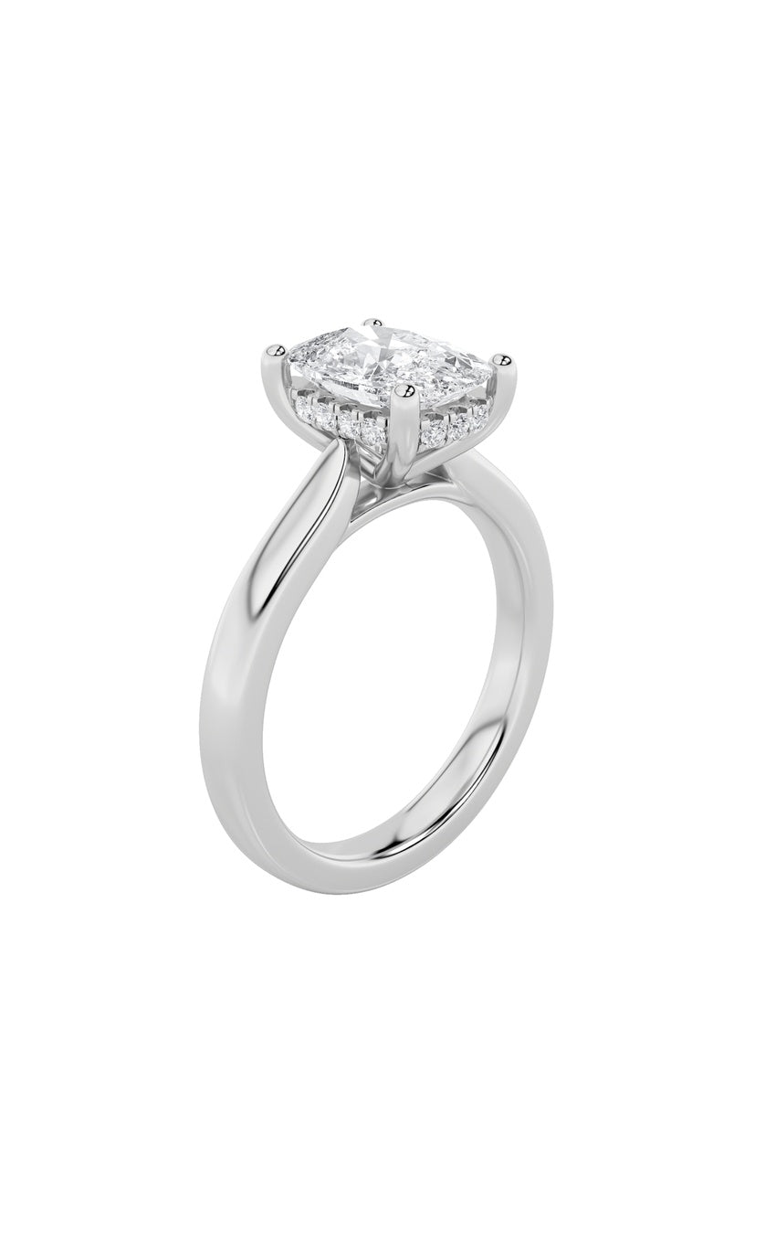 2Cttw Elongated Cushion Shaped Lab Grown Diamond (F/VS) Classic Cathedral Shank Engagement Ring in 14K Gold
