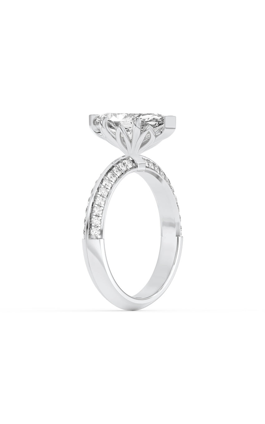 2.5Cttw Marquise Shaped Lab Grown Diamond (F/VS) Ring in 14K Gold