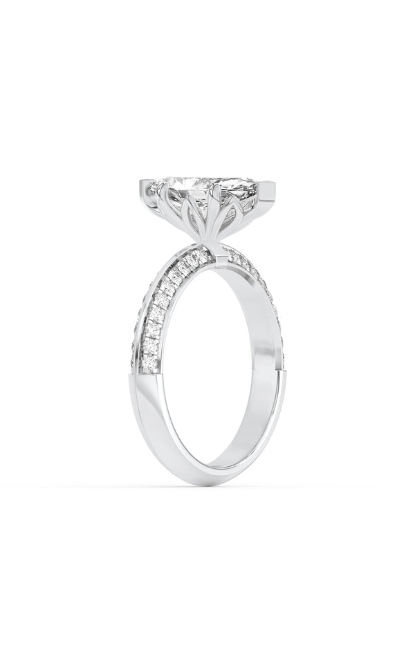 2.5Cttw Marquise Shaped Lab Grown Diamond (F/VS) Ring in 14K Gold