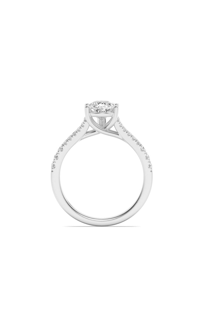3Cttw Pear Shaped Lab Grown Diamond (F/VS) RING in 14K Gold