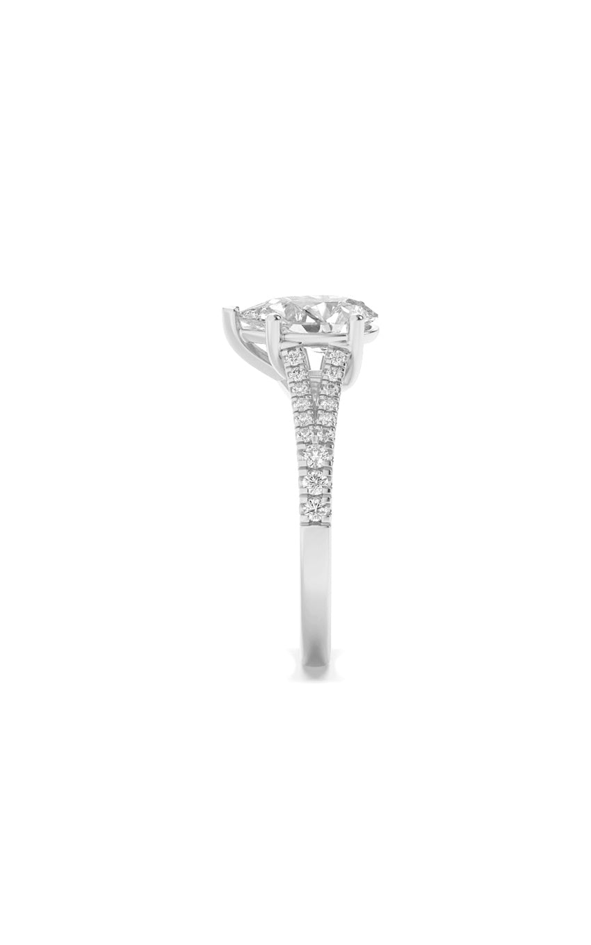 3Cttw Pear Shaped Lab Grown Diamond (F/VS) RING in 14K Gold