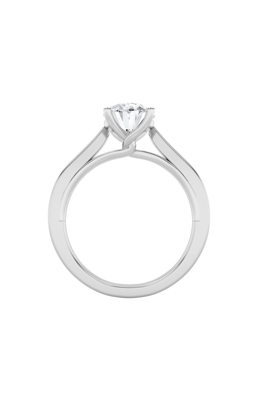 3Cttw Oval Shaped Lab Grown Diamond (G/VS) Twisted Basket Cathedral Shank Solitaire Ring in 14K Gold