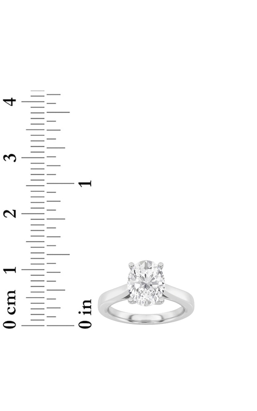 3Cttw Oval Shaped Lab Grown Diamond (G/VS) Twisted Basket Cathedral Shank Solitaire Ring in 14K Gold