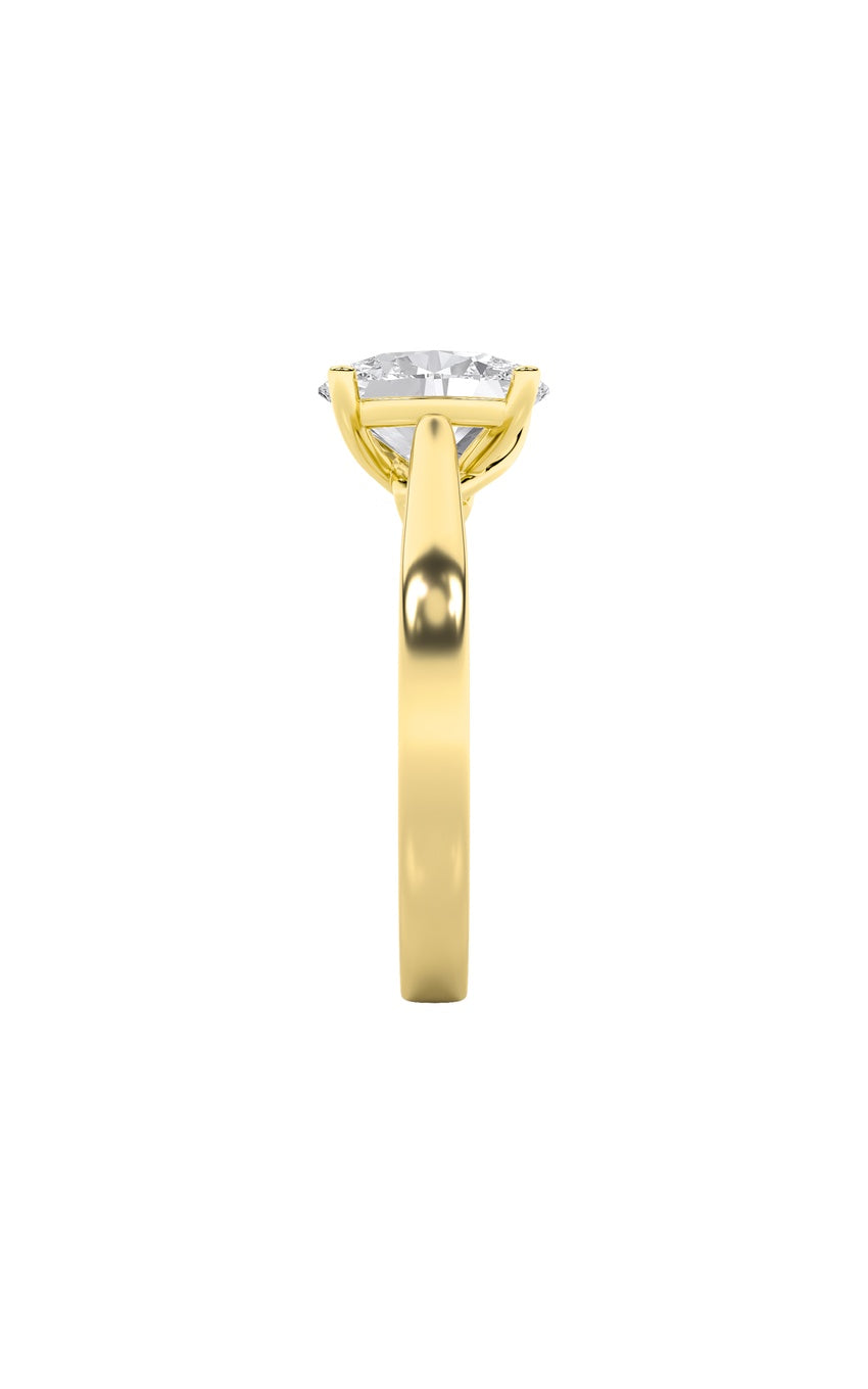 3Cttw Oval Shaped Lab Grown Diamond (G/VS) Twisted Basket Cathedral Shank Solitaire Ring in 14K Gold