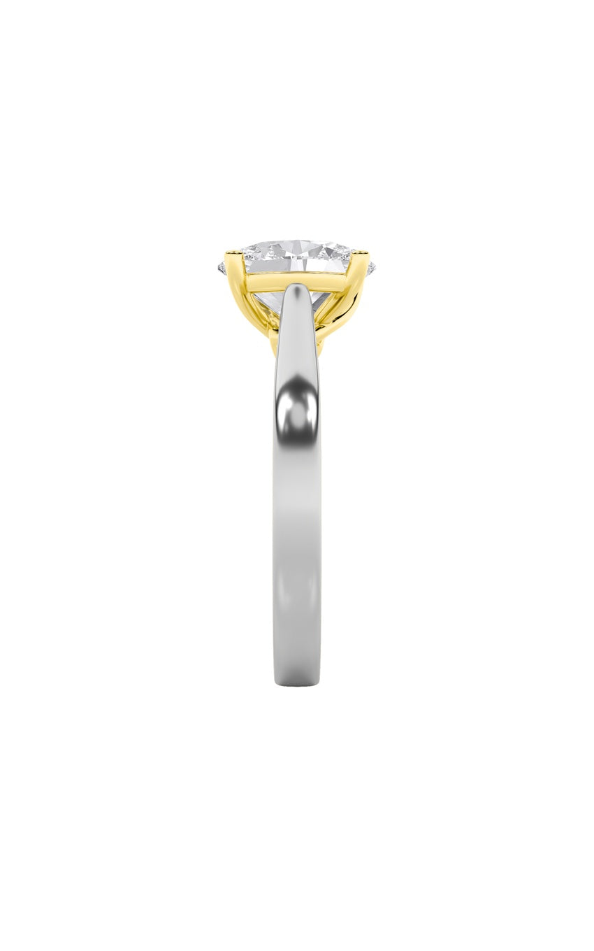 3Cttw Oval Shaped Lab Grown Diamond (G/VS) Twisted Basket Cathedral Shank Solitaire Ring in 14K Gold