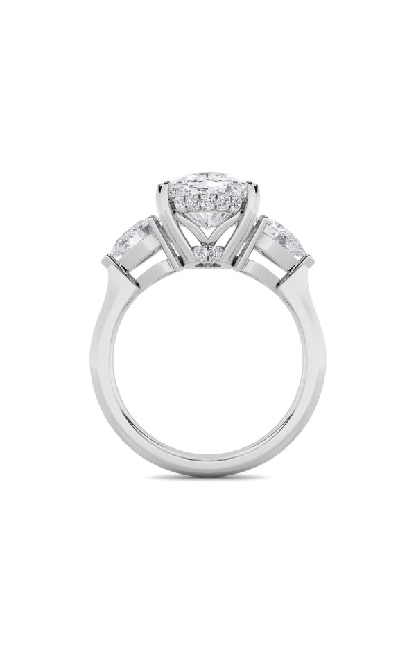 6.5Cttw Oval Shaped Lab Grown Diamond (F/VS) Bold Statement Accented Ring in 14K Gold