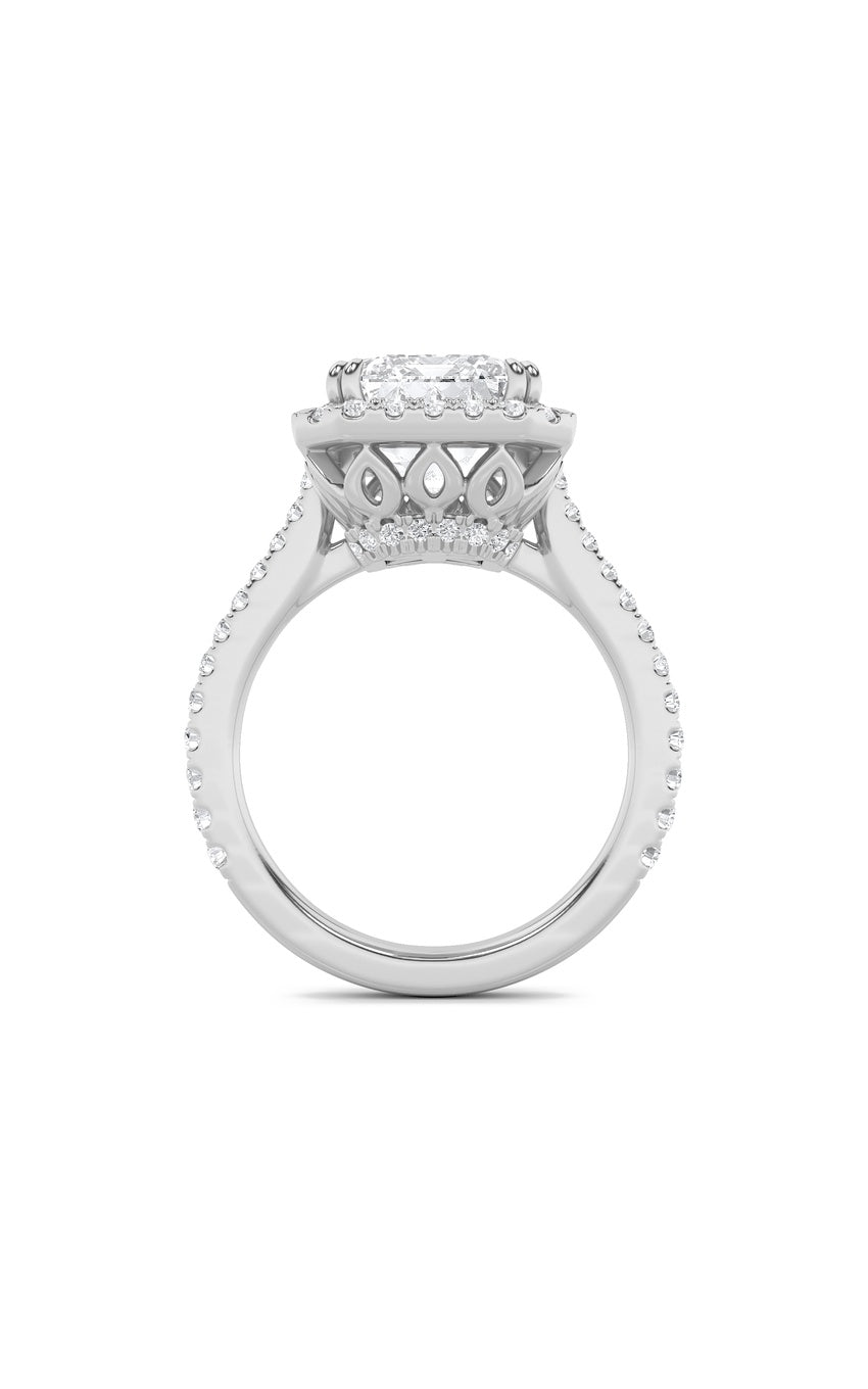 6Cttw Radiant Shaped Lab Grown Diamond (F/VS) Bold Accented Engagement Ring in 14K Gold