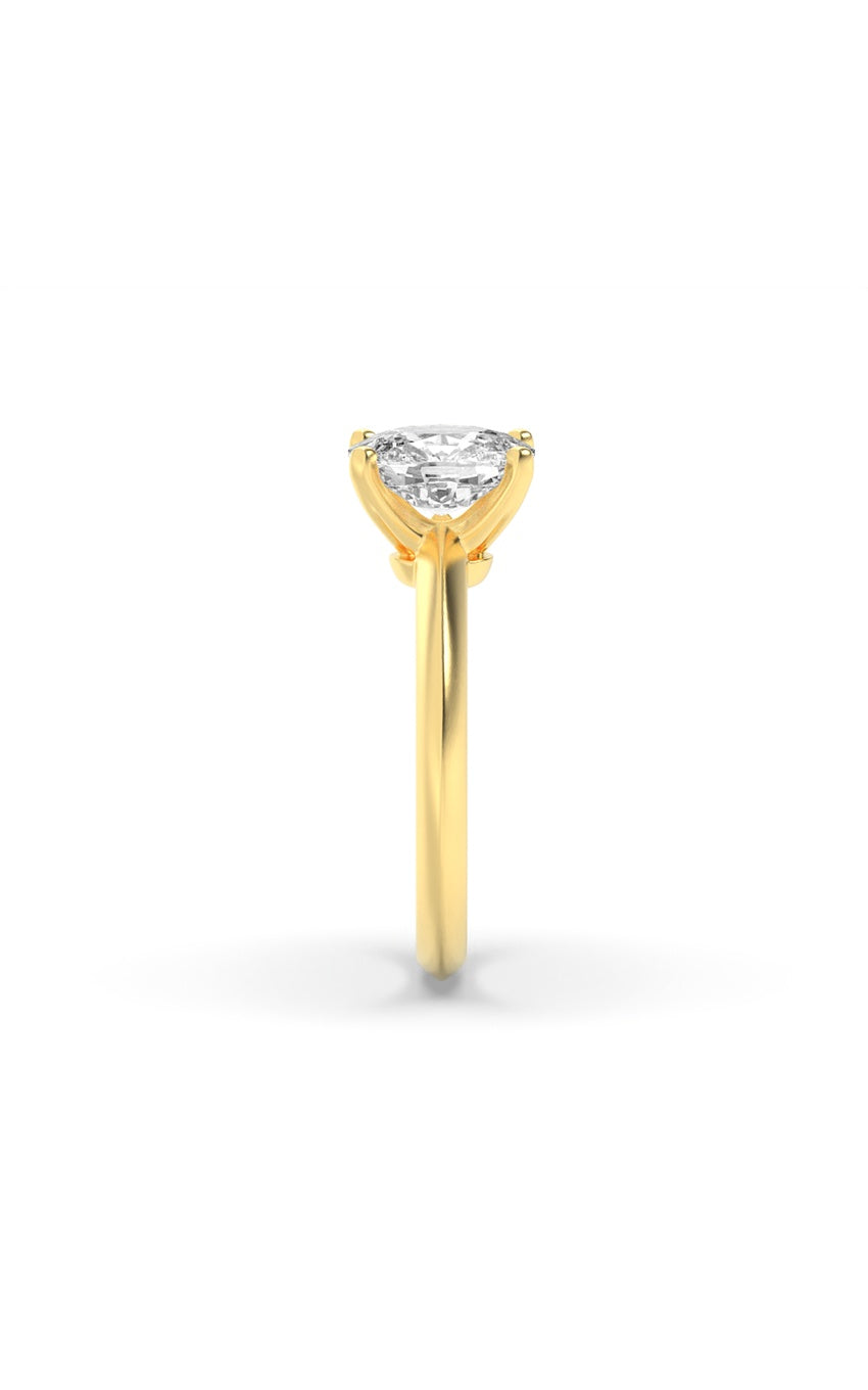 2.5Cttw Elongated Cushion Shaped Lab Grown Diamond (F/VS) Knife Edge Shank Solitaire Engagement Ring in 14K Gold