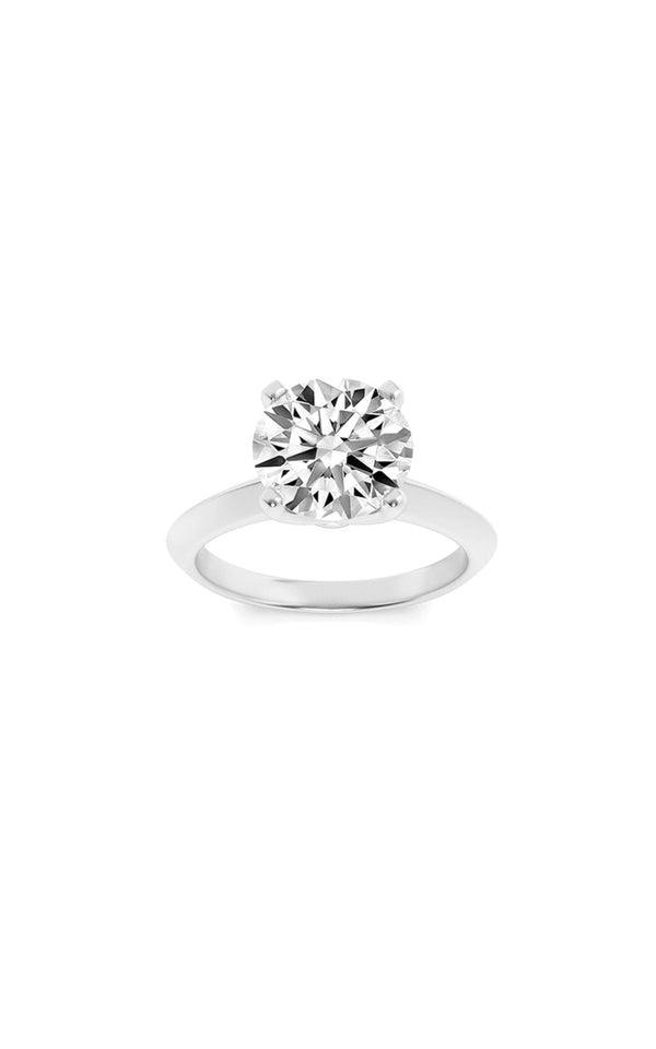 2Cttw Round Shaped Lab Grown Diamond (F/VS) KnifeEdge Shank Solitaire Engagement Ring in 14K Gold