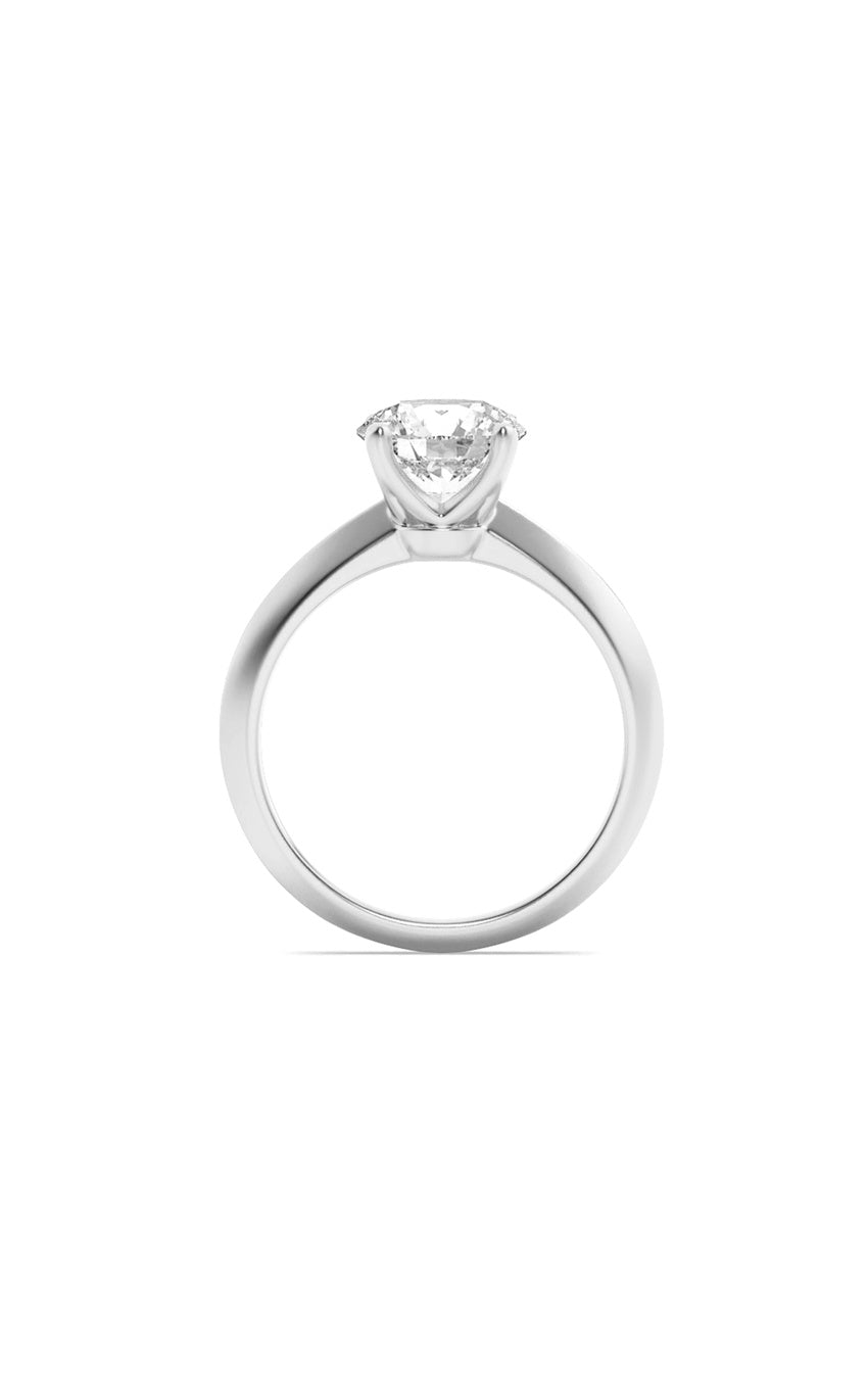 2Cttw Round Shaped Lab Grown Diamond (F/VS) KnifeEdge Shank Solitaire Engagement Ring in 14K Gold