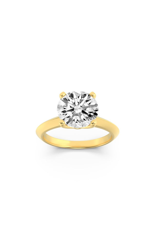 2Cttw Round Shaped Lab Grown Diamond (F/VS) Knife Edge Shank Solitaire Engagement Ring in 14K Gold