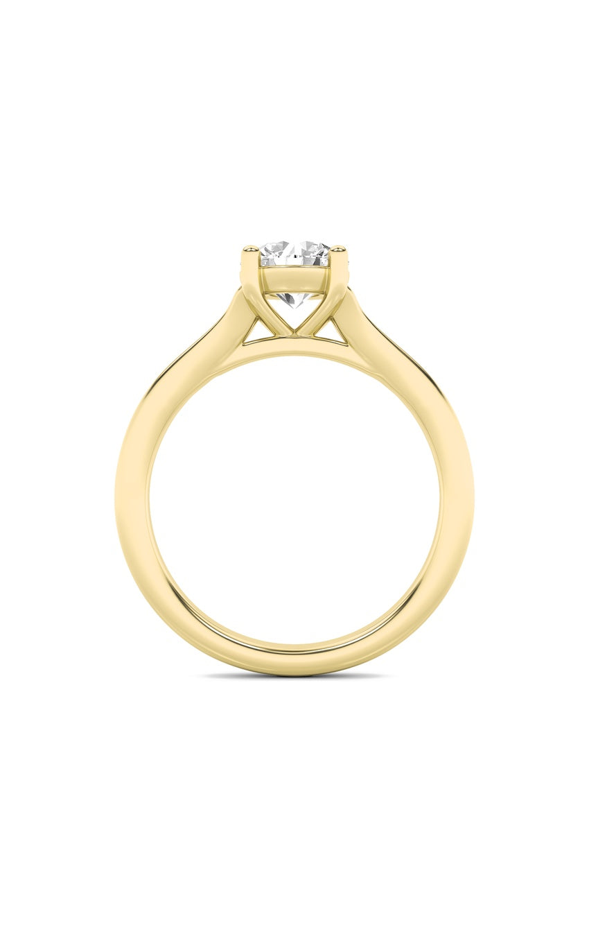 2Cttw Round Shaped Lab Grown Diamond (F/VS) Split Shank Solitaire Engagement Ring in 14K Gold