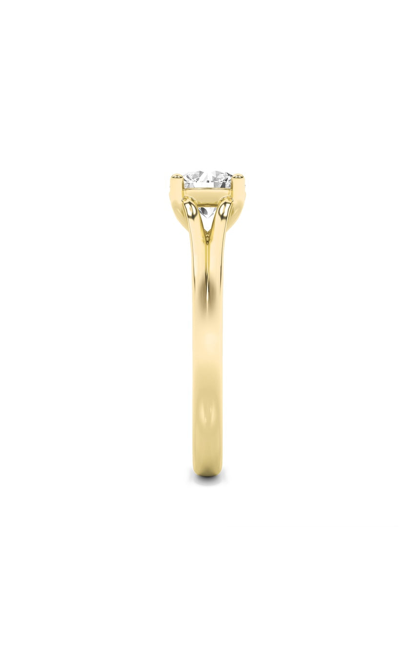 2Cttw Round Shaped Lab Grown Diamond (F/VS) Split Shank Solitaire Engagement Ring in 14K Gold