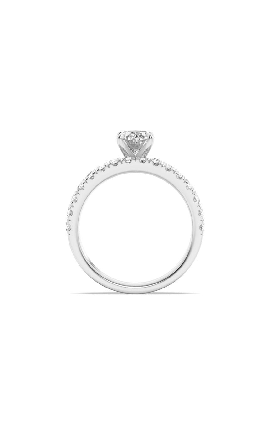 2Cttw Oval Shaped Lab Grown Diamond (F/VS) ClassicAccented  Set With Band and Engagement Ring in 14K Gold