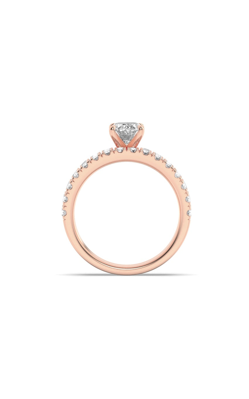 2Cttw Oval Shaped Lab Grown Diamond (F/VS) ClassicAccented  Set With Band and Engagement Ring in 14K Gold