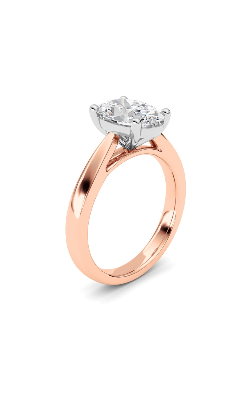 2Cttw Oval Shaped Lab Grown Diamond (F/VS) Classic Shank Solitaire Engagement Ring in 14K Gold