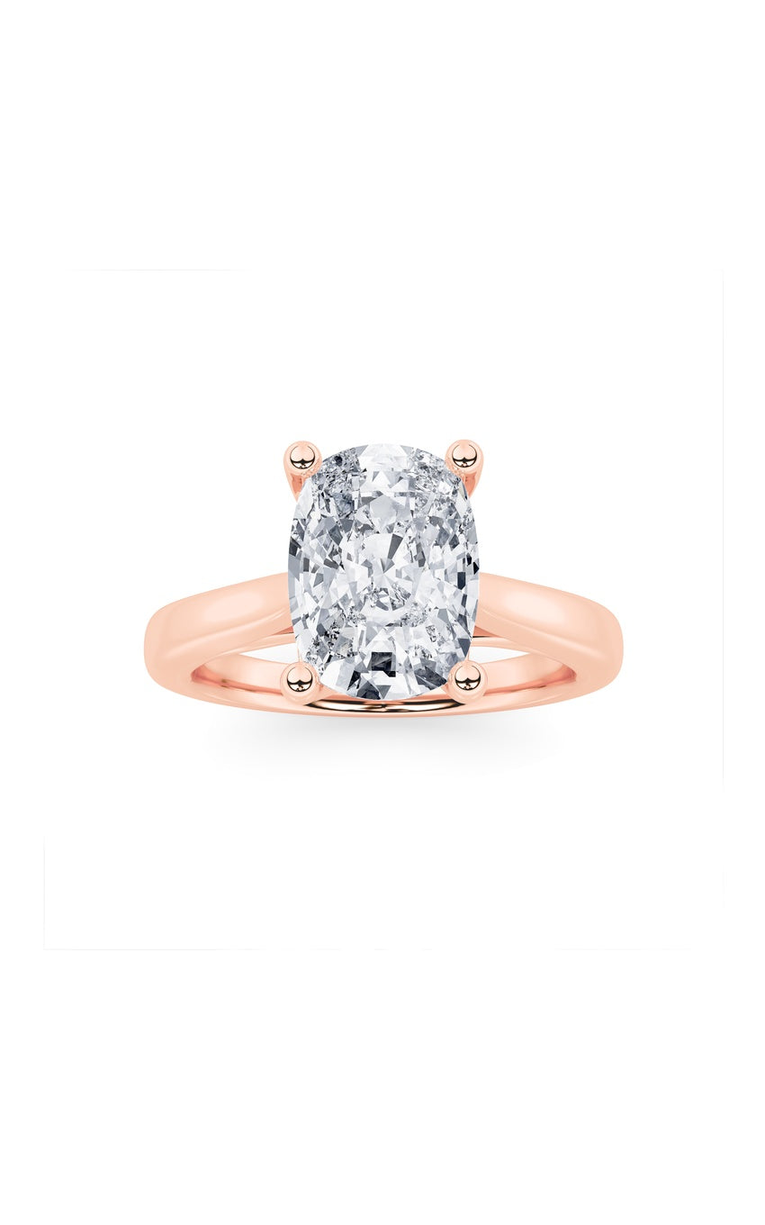 2Cttw Elongated Cushion Shaped Lab Grown Diamond (G/VS) Two Tone Cathedral Shank Engagement Ring in 14K Gold