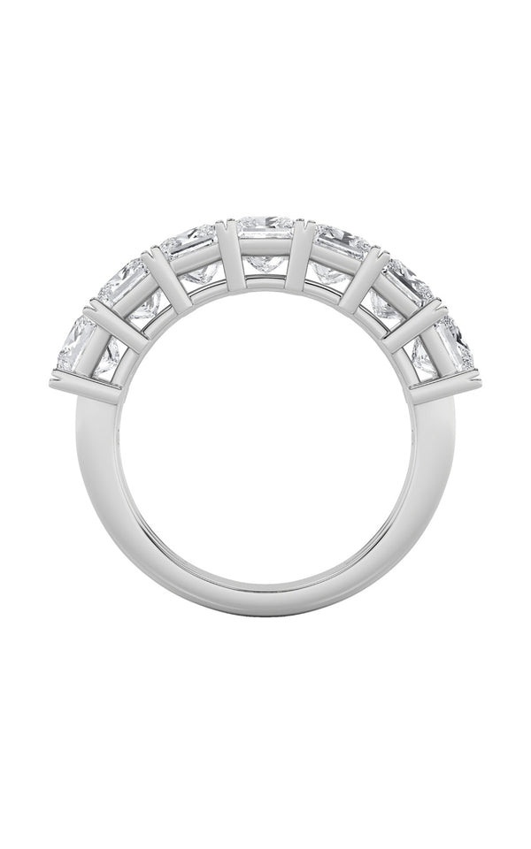 2Cttw Princess Shaped Lab Grown Diamond (F/VS) Seven Stone Band Ring in 14K Gold