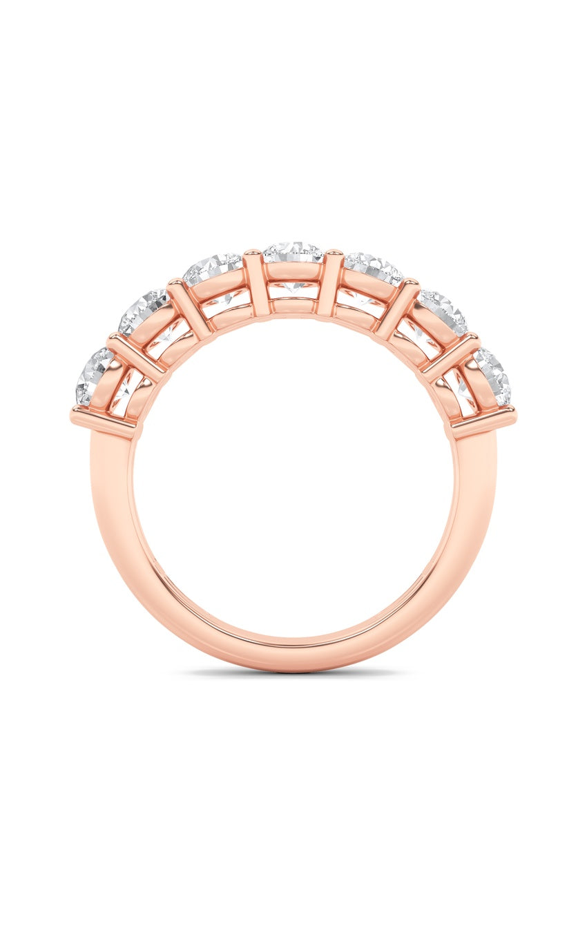 2Cttw Round Shaped Lab Grown Diamond (F/VS) Seven Stone Band Ring in 14K Gold