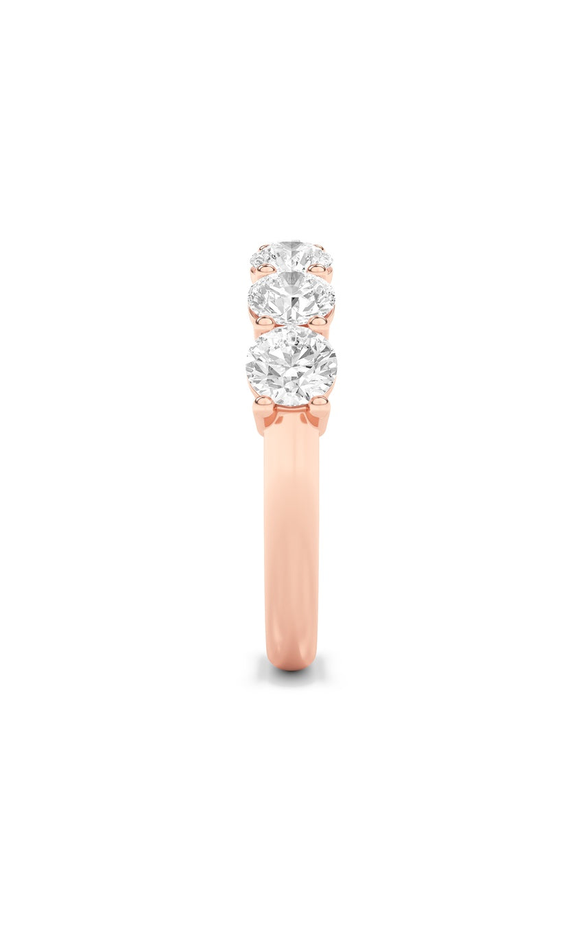 2Cttw Round Shaped Lab Grown Diamond (F/VS) Seven Stone Band Ring in 14K Gold