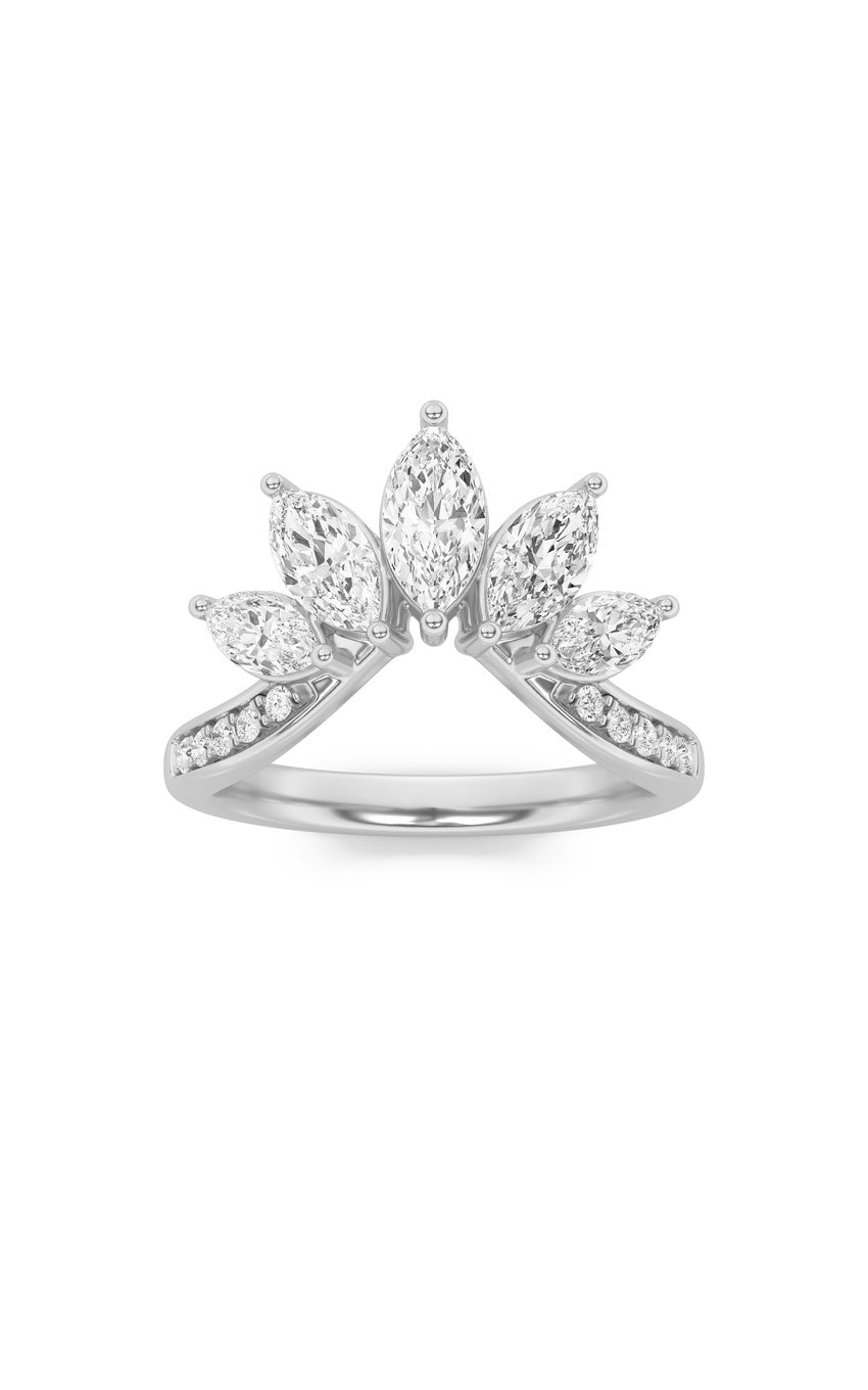 1.5Cttw Marquise Shaped Lab Grown Diamond (F/VVS) Fancy Contour Ring in 14K Gold