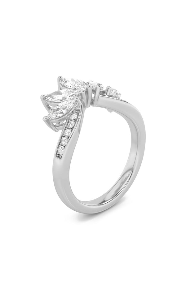 1.5Cttw Marquise Shaped Lab Grown Diamond (F/VVS) Fancy Contour Ring in 14K Gold