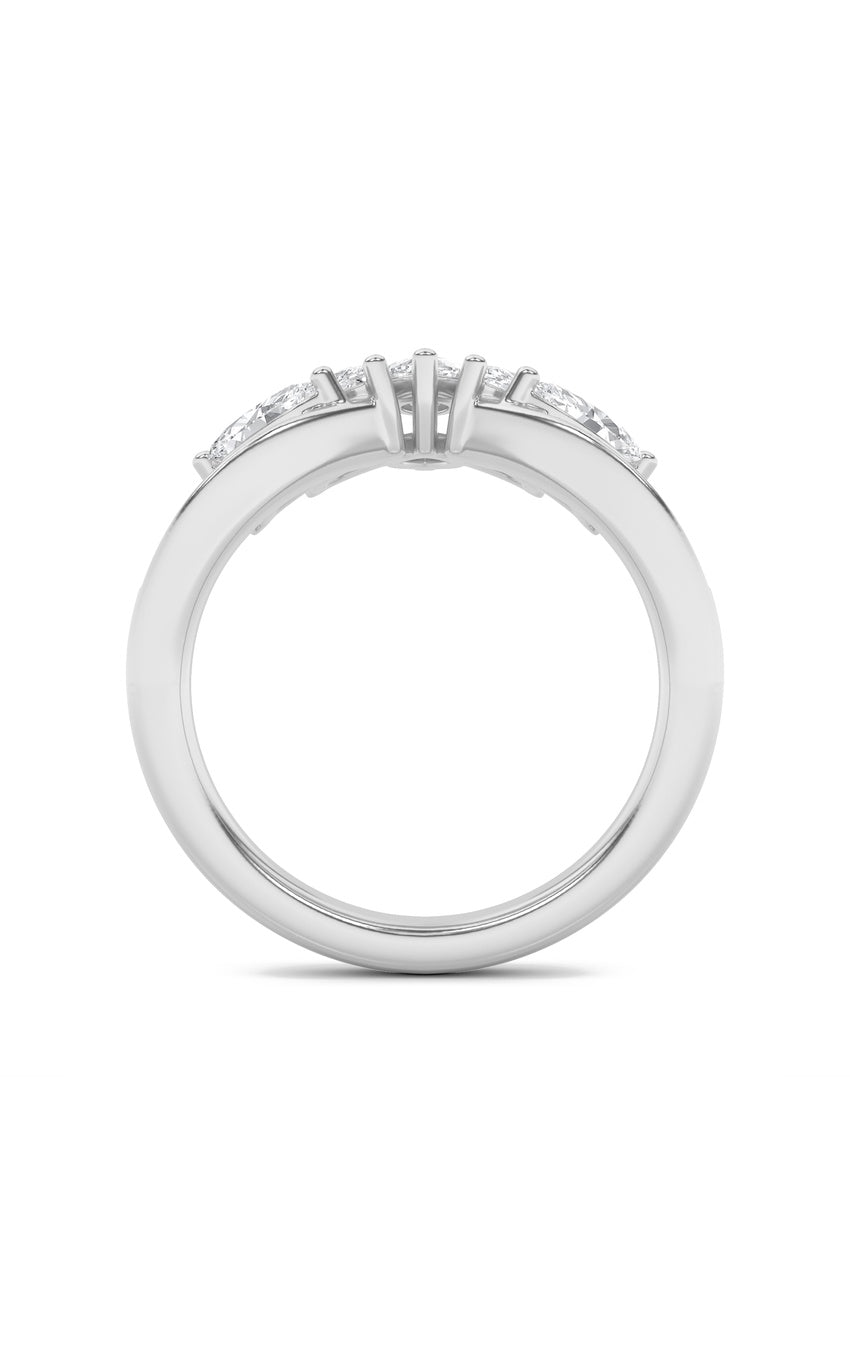 1.5Cttw Marquise Shaped Lab Grown Diamond (F/VVS) Fancy Contour Ring in 14K Gold