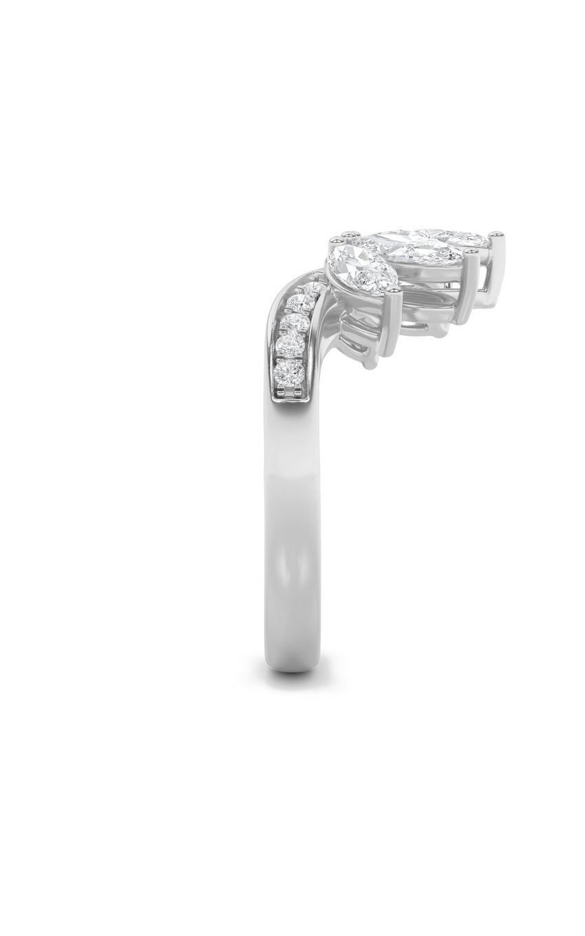 1.5Cttw Marquise Shaped Lab Grown Diamond (F/VVS) Fancy Contour Ring in 14K Gold