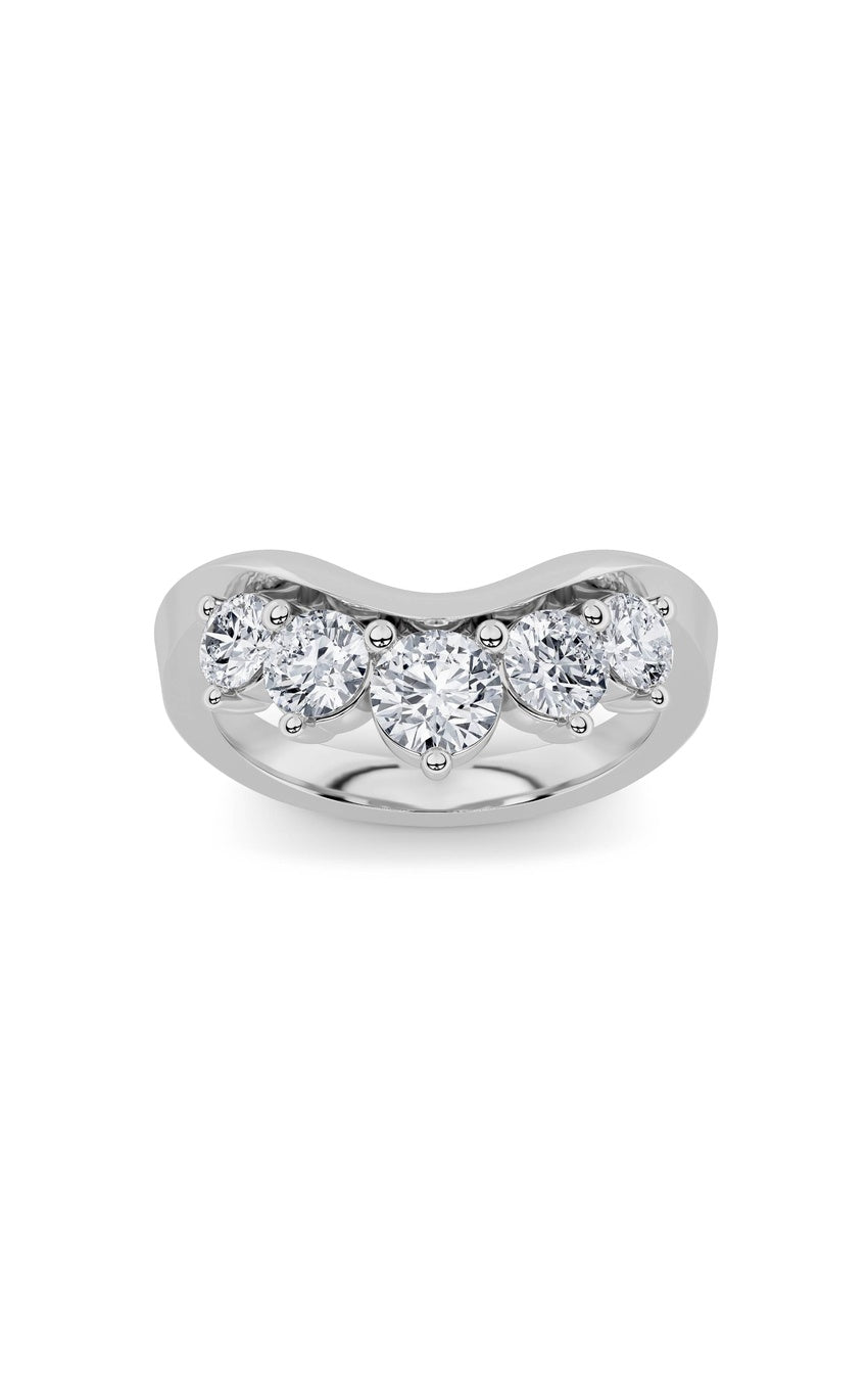 1Cttw Round Shaped Lab Grown Diamond (F/VS) Fancy Contour Ring in 14K Gold