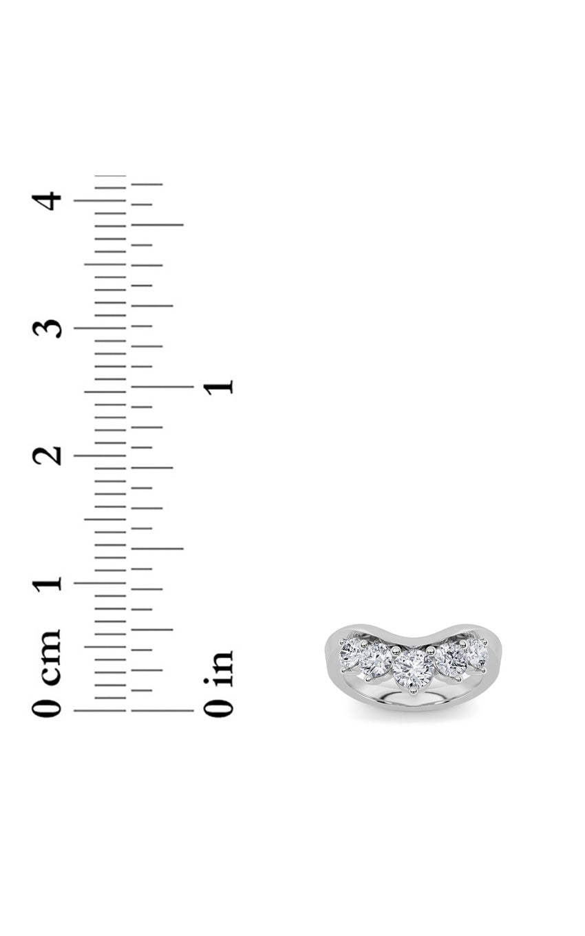 1Cttw Round Shaped Lab Grown Diamond (F/VS) Fancy Contour Ring in 14K Gold