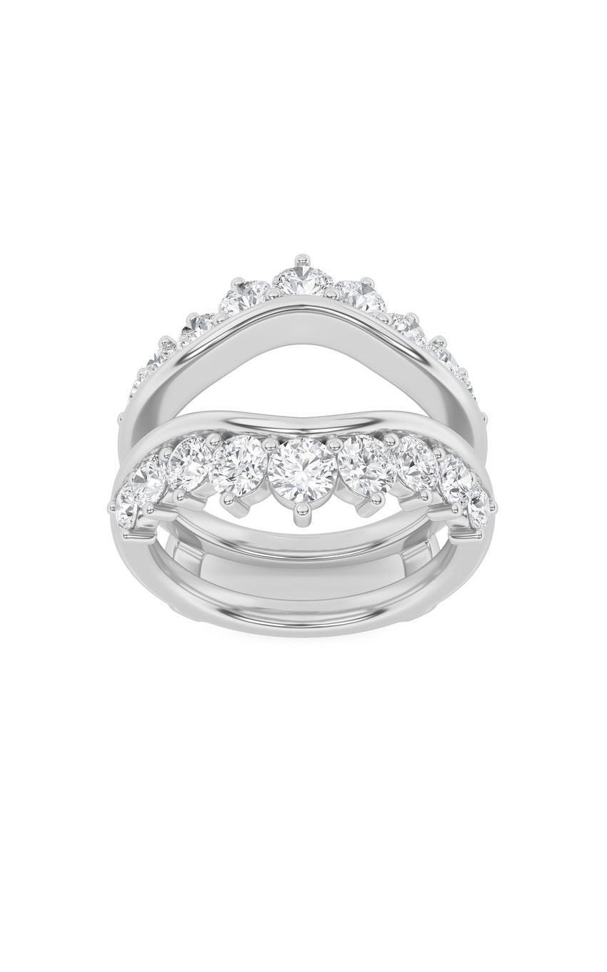 2Cttw Round Shaped Lab Grown Diamond (F/VS) Insert Jacket Ring in 14K Gold