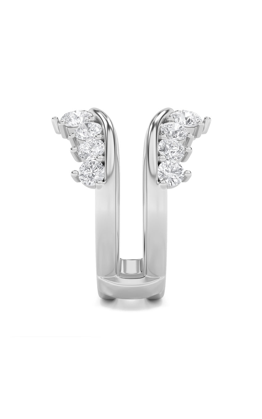 2Cttw Round Shaped Lab Grown Diamond (F/VS) Insert Jacket Ring in 14K Gold