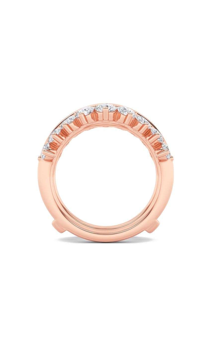 2Cttw Round Shaped Lab Grown Diamond (F/VS) Insert Jacket Ring in 14K Gold