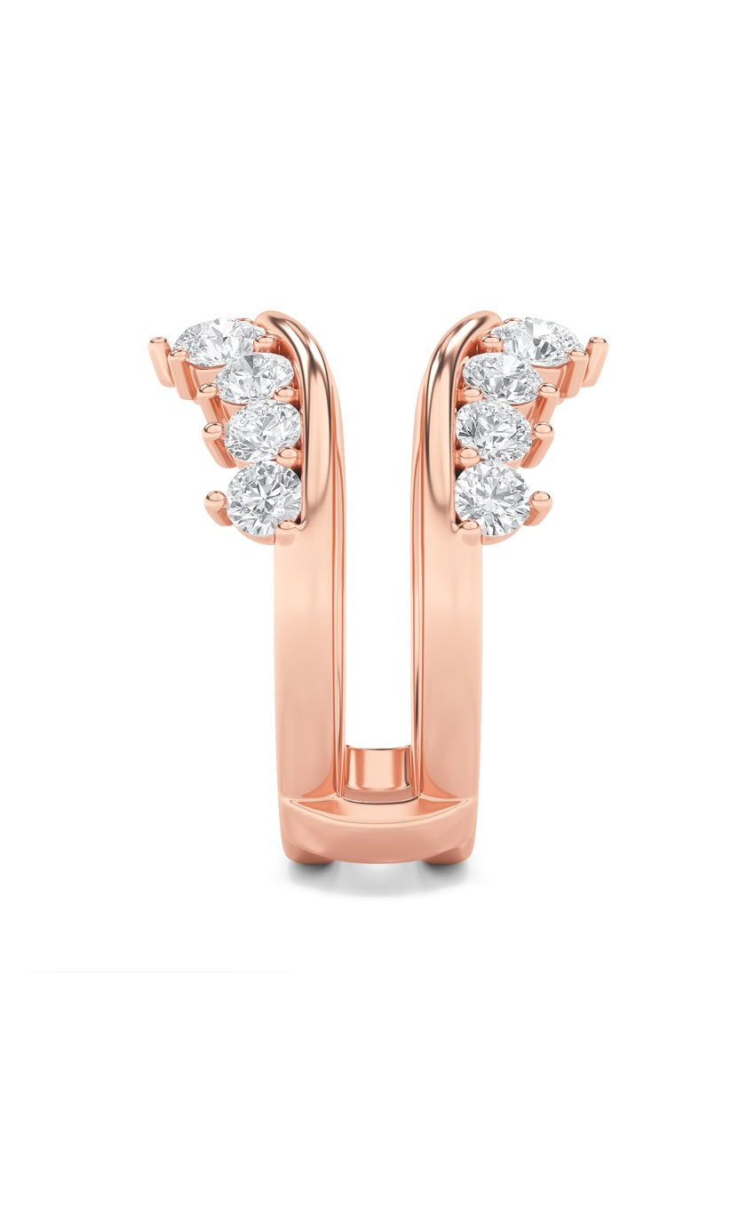 2Cttw Round Shaped Lab Grown Diamond (F/VS) Insert Jacket Ring in 14K Gold