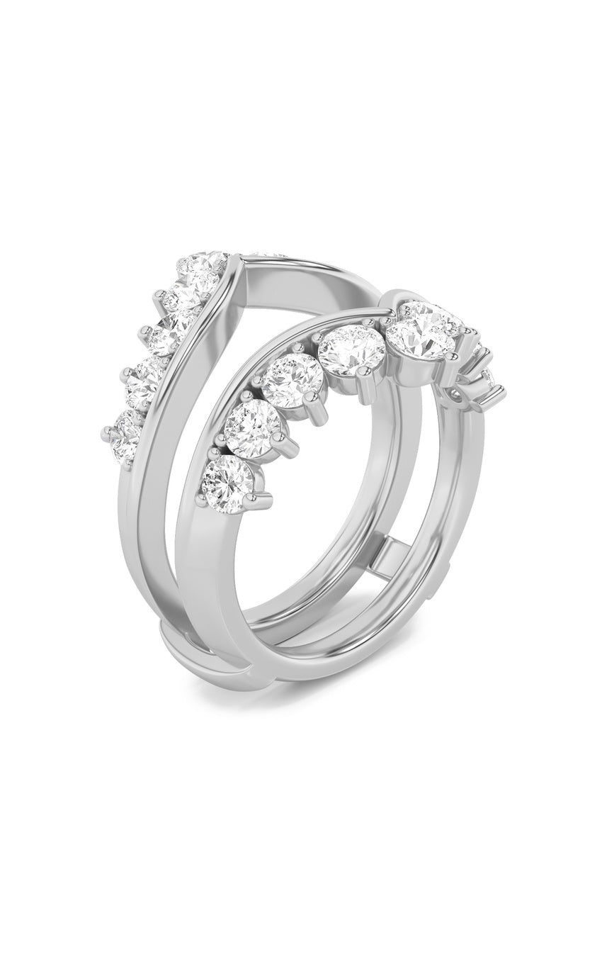 2Cttw Round Shaped Lab Grown Diamond (F/VS) Insert Jacket Ring in 14K Gold