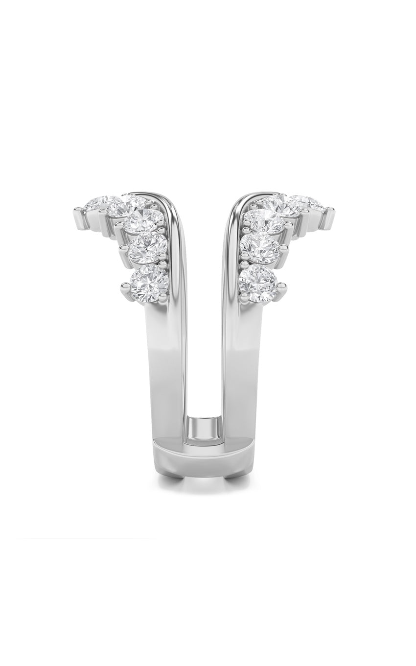 2Cttw Round Shaped Lab Grown Diamond (F/VS) Insert Jacket Ring in 14K Gold