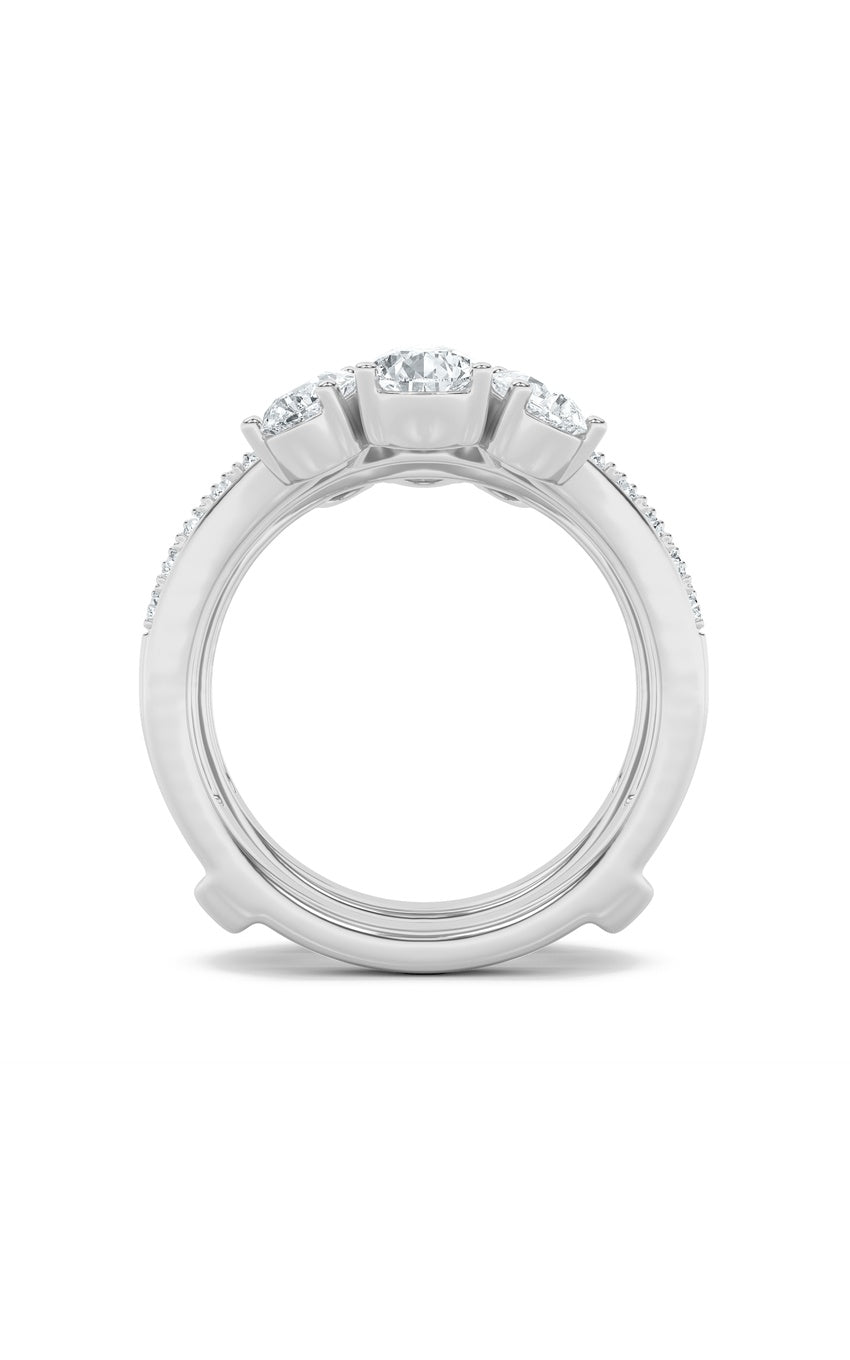 2.25Cttw Pear Shaped Lab Grown Diamond (F/VS) Insert Jacket Ring in 14K Gold