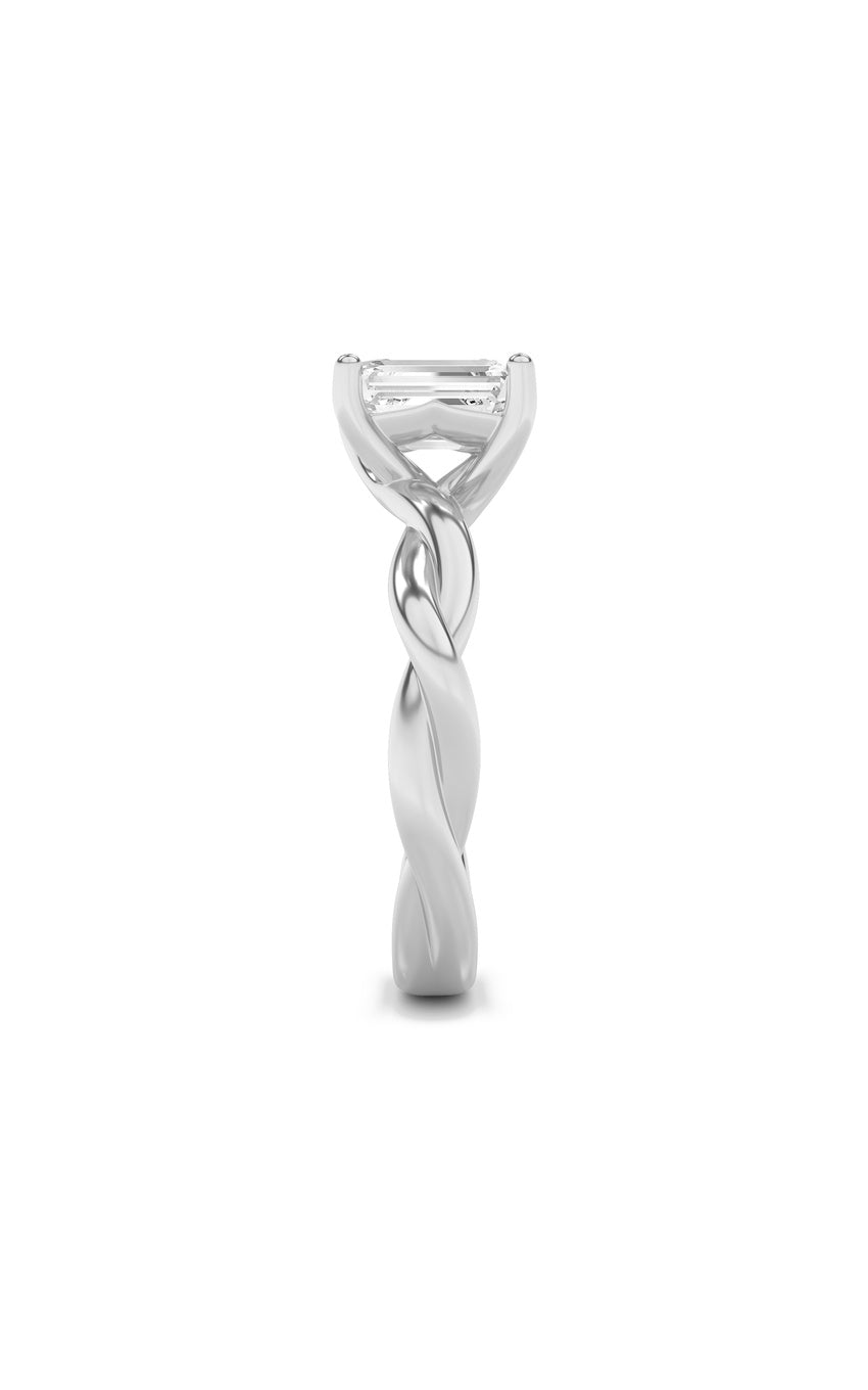 3Cttw Radiant Shaped Lab Grown Diamond (F/VS) Twisted Shank Solitaire Engagement Ring in 14K Gold