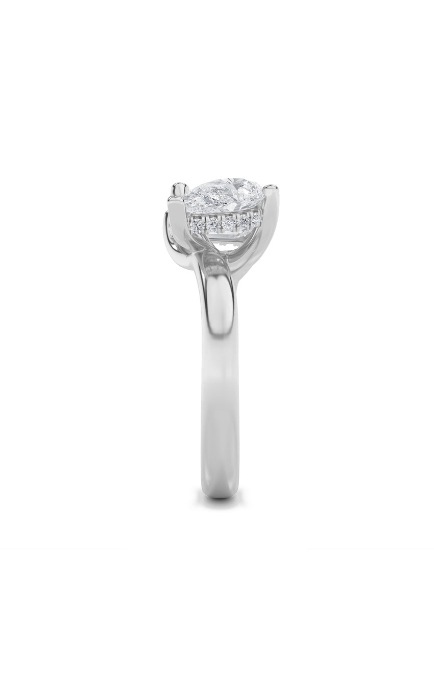 3Cttw Emerald Shaped Lab Grown Diamond (F/VS) Toi et Moi Engagement Ring in 14K Gold