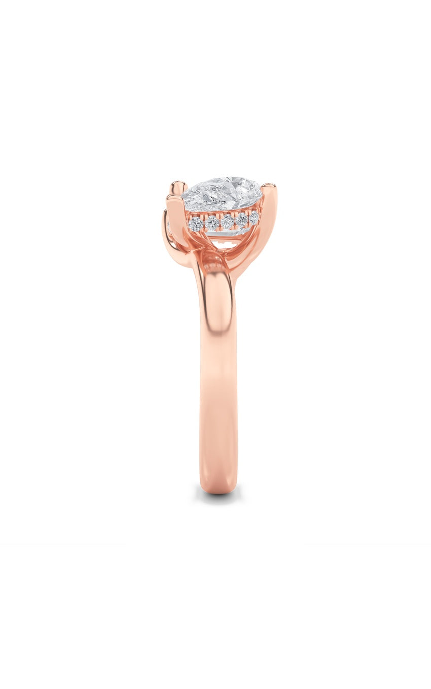 3Cttw Emerald Shaped Lab Grown Diamond (F/VS) Toi et Moi Engagement Ring in 14K Gold