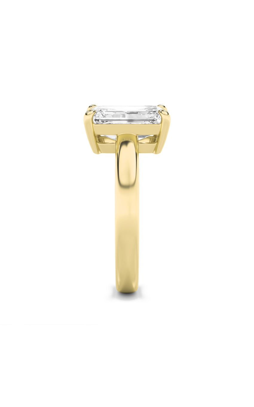 3Cttw Emerald Shaped Lab Grown Diamond (F/VS) Toi et Moi Engagement Ring in 14K Gold